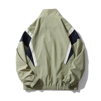 Automne hommes léger Varsity Bomber veste pleine fermeture éclair col montant Patchwork coupe-vent Chaqueta Para entraîneur vestes