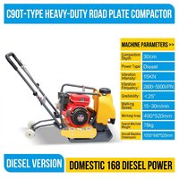 Compacteur à plaques vibrantes haute fréquence, moteur Lifan 3 kW, pour la construction routière, la pose d'asphalte, Heartripples C90T