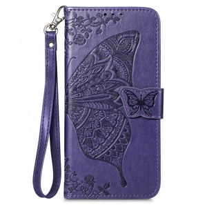 Custodia a Portafoglio per <span class=keywords><strong>Samsung</strong></span> S26 Ultra S25 S24 S23 con Porta Carte di Credito, in Pelle PU con Motivo Farfalla e Cinturino da Polso - Product Image 1
