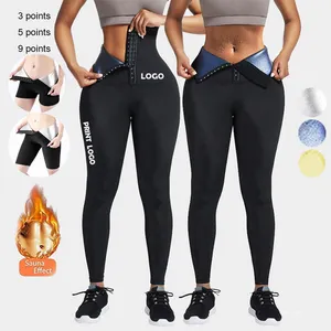 Leggings de Sport Sexy pour femme, Corset sculptant de taille, en néoprène, tenue mince de Yoga, pantalon Long, sans couture, brûler les graisses,