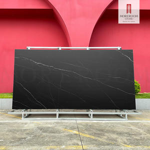 Offre Spéciale 1600x3200x6mm Comptoir en pierre frittée NERO MARGIUA poli noir pour îlot <span class=keywords><strong>de</strong></span> cuisine et mur - Product Image 2