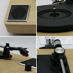 Transmission par courroie de lecteur de <span class=keywords><strong>gramaphone</strong></span> à dents bleues en bois classique et plateau tournant 33 1/3, 45, 78 tr/min avec lecteur de plateau tournant Lp à arrêt automatique - Product Image 5