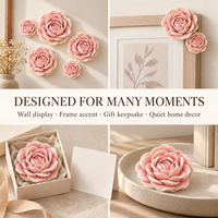 Rose éternelle en argile 3D, au toucher réel, en forme de fleur, aspect délicat, idéale pour la décoration de centre de table de mariage