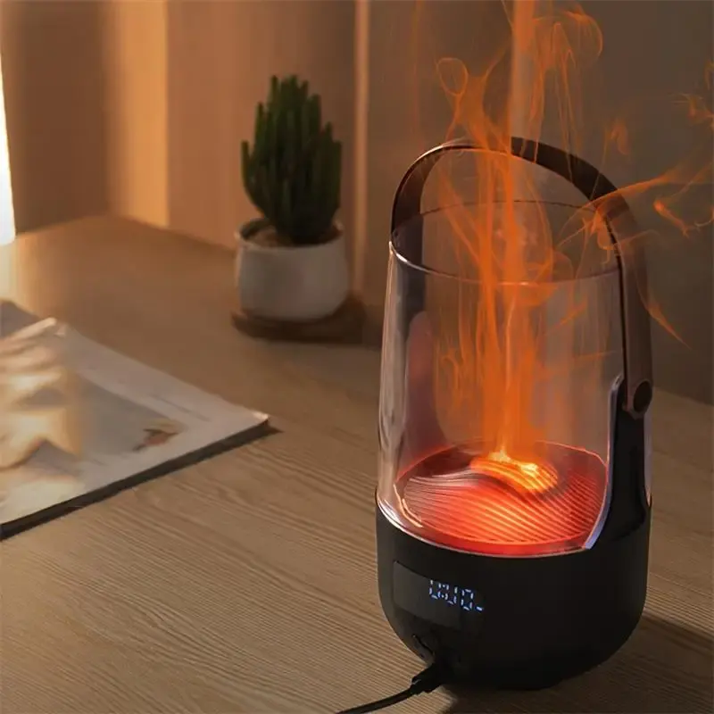Vintage Flame USB Essential Oil Diffuser | Portable Aroma Night Light Humidifier for Office, Bedroom & Camping – orangles Qatar