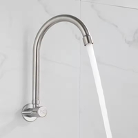 Robinet de cuisine mural en acier inoxydable personnalisé à 360 degrés pour évier, mitigeur d'eau froide, vente en gros