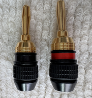 Fiche banane plaquée or 24K Connecteurs de produit de prise audio Haut-parleur Fiche banane audio 2mm
