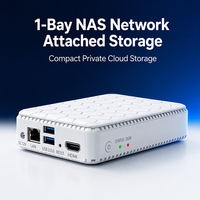 Server Penyimpanan Mini NAS Cloud Pribadi Penyimpanan Terhubung Jaringan Server Media Rumah Cadangan Data SATA 3.0 Akses Jarak Jauh hingga 30TB