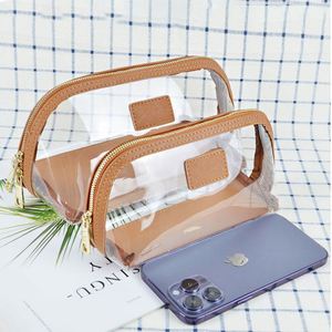 Transparent TPU Cosmetic <b>Bag</b> with Leather Trim - Product Image 4