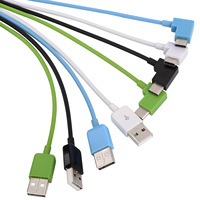 Kabel USB 3A Tipe C 3.0 Pengisian Cepat 90 Derajat Sudut Kanan A ke C Berlapis Pelindung Nilon Datar Pita 90 Derajat Kabel USB Tipe C