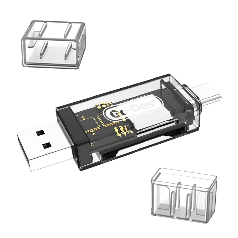 USB yüksek hızlı SD TF kart okuyucu tip C USB C veri iletimi OTG adaptörü telefon PC Laptop için flash bellek kart okuyucu