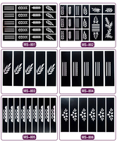 Pochoirs de tatouage au henné de haute qualité pour doigts, motifs floraux semi-permanents pour ongles, modèles DIY du Moyen-Orient, pochoirs de tatouage d'usine