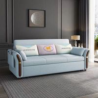 Sofá cama de tela extensible de doble uso moderno, cama de sala de estar de apartamento pequeño multifuncional plegable de ocio