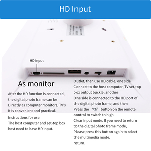 กรอบรูปดิจิตอล LCD ขนาด 10 นิ้ว IPS พร้อมฟังก์ชั่นเล่น<span class=keywords><strong>วิดีโอ</strong></span>และเพลงผ่าน USB นาฬิกา และแสดงผลแบบวนซ้ำ - Product Image 5