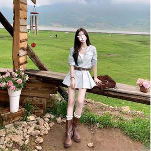 Robe chemise rayée à manches longues - Vêtements pour enfants - Nouveau style d'été - Col polo - Robe de <span class=keywords><strong>vacances</strong></span> tendance - Product Image 2