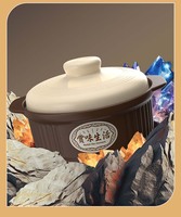 Casserole en céramique avec couvercle 1100-3300 ml, design moderne, isolation durable, écologique, compatible cuisinière à gaz et lave-vaisselle
