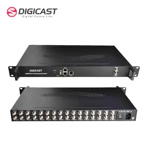 Profissional 16 em 1 FTA DVB-S2 para IP Gateway Conversor profissional IRD RF para IP