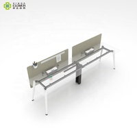 Venta al por mayor ahorro de espacio escritorio de oficina dos personas mesa de oficina moderna estación de trabajo muebles