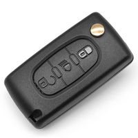 Carcasa de Llave Remota para Coche con 3 Botones, Entrada sin Llave, Cubierta de Llave de Vehículo, Carcasa de Llave con Cuchilla HU83 CE0536 y Soporte para Batería