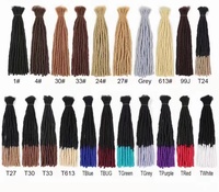 Extension de Locs Dreadlocks Afro Complètes Faites Main en Cheveux Humains Permanents pour Femmes/Hommes, Peut Être Teint, Décoloré, Frisé