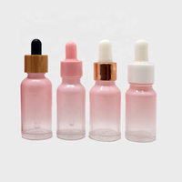 Flacon compte gouttes en verre, rond, 10ml, 1oz, 100ml, 1 pièce, dégradé rose, pour emballage d'huile essentielle, 30ml, 50ml