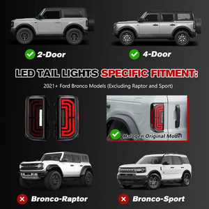 Ford Bronco <b>LED</b> Tail <b>Lights</b> 12V <b>Red</b> Lens For 2020-2022 Retrofit Upgrade - Product Image 5