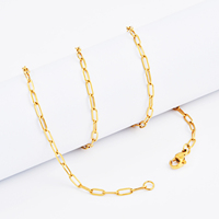 Collier en Chaîne à Maillons en Acier Inoxydable Plaqué Or 18 Carats, Anti-ternissement, 18 Pouces, Ensemble de Bijoux Tendance Unisexe
