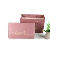 Boîte d'expédition rigide rose poudré pour le commerce électronique avec impression inspirante à l'intérieur pour les cosmétiques, le bien-être et les cadeaux
