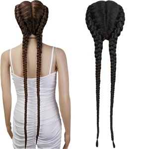 Couleur Film Princesse 2 Synthétique Pré Tressé Queue De Cheval Extra Longue Cosplay Perruque <span class=keywords><strong>Blonde</strong></span> Aucune Dentelle Perruques Température Synthétique - Product Image 1