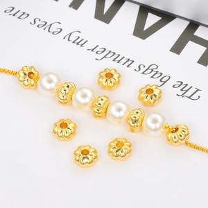 18K Gold Plated Flower Spacer Beads 14K Gold Filled <b>Copper</b> Loose Beads For <b>Bracelet</b> Making Jewelry DIY Accessories Wholesale - Product Image 1