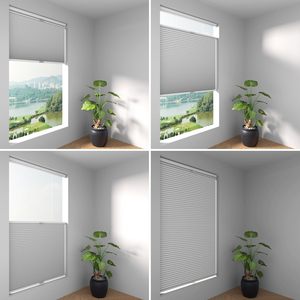 Hai Lớp rèm cửa sổ Rèm cửa tdbu không dây tổ ong mù không dây di động Con lăn Shades tổ ong màn trập rèm - Product Image 4