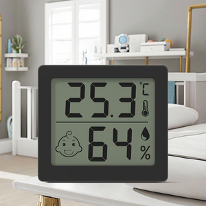 Đứng lên màn hình lớn hộ gia đình nhiệt độ và độ ẩm cụ với on/off C/F phím Nụ cười thay đổi cho bé phòng hoặc văn phòng - Product Image 5