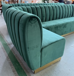 <span class=keywords><strong>Banquette</strong></span> de restaurant <span class=keywords><strong>en</strong></span> velours courbé <span class=keywords><strong>en</strong></span> forme de L, siège rembourré pour hôtel, bar, boîte de nuit, ensemble de mobilier commercial - Product Image 4