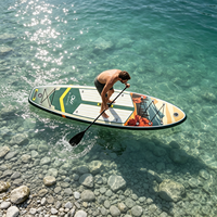 Planche à pagaie gonflable haut de gamme 11 pieds x 33 pouces avec coussin de pont crème et pompe à aileron, SUP BLUEWAYS Scenic Wilderness pour les aventures en plein air