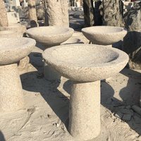 Grès rond, pierre à oiseaux, granit jaune, gris, blanc, marbre, noir, jardin extérieur