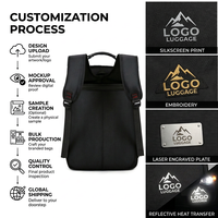 Sac à dos intelligent USB grande capacité de haute qualité avec logo personnalisé, étanche, pour ordinateur portable, idéal pour les voyages, l'école et l'université (pour hommes)