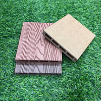 Plancher en composite solide 3D gaufré, écologique, imperméable, pour usage extérieur commercial, terrasse en WPC personnalisée