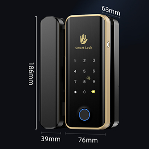 Glass Door Smart Cloud <b>Lock</b> TTLock App Fingerprint Password IC Card Mechanical Key Unlock Office Frameless Glass Door Smart <b>Lock</b> - Product Image 5