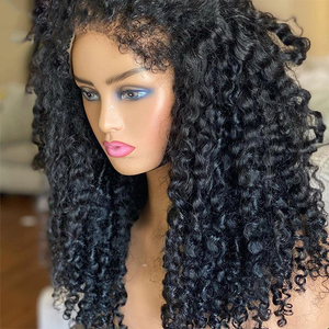 Parrucche corte 4C Afro Kinky Curly in capelli umani con frontale in pizzo HD trasparente 13x4, senza colla, con bordi crespi e linea naturale dei capelli per donne di colore. - Product Image 1