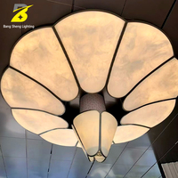 Plafonnier moderne en albâtre en forme de pétale, nouveau style chinois, pour hall d'hôtel
