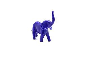 Indian Handmade Blown Artistic Blue Glass <b>Elephant</b> Figurine Animal Love Feng Shui Gift <b>Decor</b> for Christmas Halloween - Product Image 3