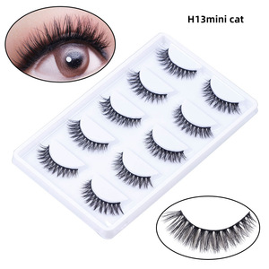 Vendeur de Cils en Gros E08 Mini H13 Chat H13 Mini 5 <span class=keywords><strong>Paris</strong></span> Cils Faits à la Main Naturel 3D Faux Vison Bande Cils - Product Image 3