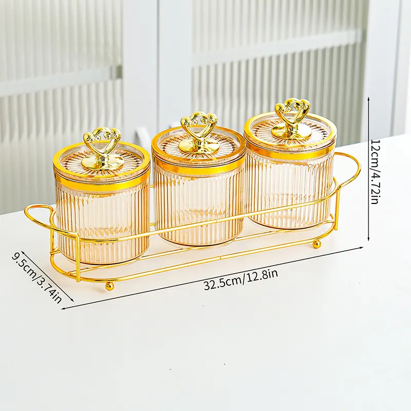 Light Luxury Cereal Plastic Sealed Can Milk Powder Tea Food Jar Kitchen Storage Box Set