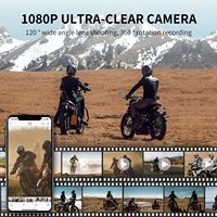 Intercom moto Fodsports FX30C Pro pour 2 motards avec caméra, casque Bluetooth, casque moto, intercom moto