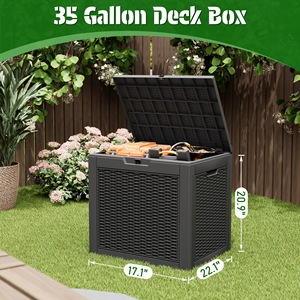 Boîte de rangement extérieure en PP, étanche, pour équipement de jardin, <span class=keywords><strong>coffre</strong></span> de rangement multifonction - Product Image 3