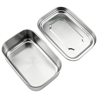 Boîte à lunch bento Miaocai 0-1L à double niveau en acier inoxydable, 2 compartiments, compatible vapeur et micro-ondes, conteneurs de rangement portables