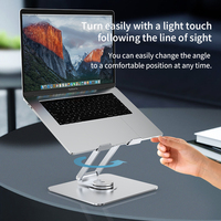Support pour ordinateur portable en aluminium, réglable et pliable, support pour ordinateur portable, support pour ordinateur portable réglable, rotation à 360 degrés