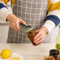 Cadeaux pour la fête des mères Ouvre-bocal portable robuste 3 en 1 Outil de cuisine multifonction avec matériau PP+TPE - Cadeau écologique
