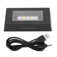 USB Alimenté par Batterie 6x11cm ABS LED Base de Lampe LED Flash Rectangle Cristal 558 Support de Lampe Coloré Blanc Chaud Artisanat Base