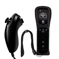 Manette sans fil 2 en 1, télécommande, manettes Nunchuk pour console Nintendo Wii U avec étui en silicone