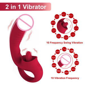 Vibrador de Clítoris con <span class=keywords><strong>6</strong></span> Colores, Recargable por USB, 10 Modos de Vibración, Estimulación del Punto G, Simulación de Lengua, para Mujeres Adultas - Product Image 2